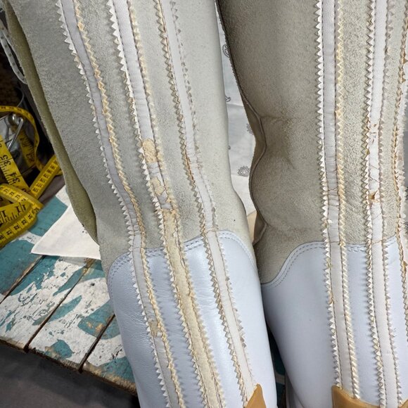 VTG 2005 Adidas Missy Elliot Insulated Fur Lined Cream Suede Boot 133084 Wmn  8 - Picture 9 of 11